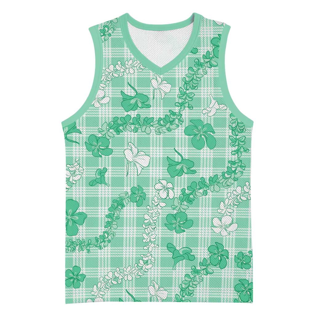 Omaomao Aloha Hawaii Basketball Jersey Plumeria Lei With Palaka Motif - Polynesian Pride
