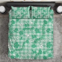 Omaomao Aloha Hawaii Bedding Set Plumeria Lei With Palaka Motif - Polynesian Pride