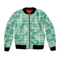Omaomao Aloha Hawaii Bomber Jacket Plumeria Lei With Palaka Motif - Polynesian Pride