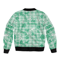 Omaomao Aloha Hawaii Bomber Jacket Plumeria Lei With Palaka Motif - Polynesian Pride