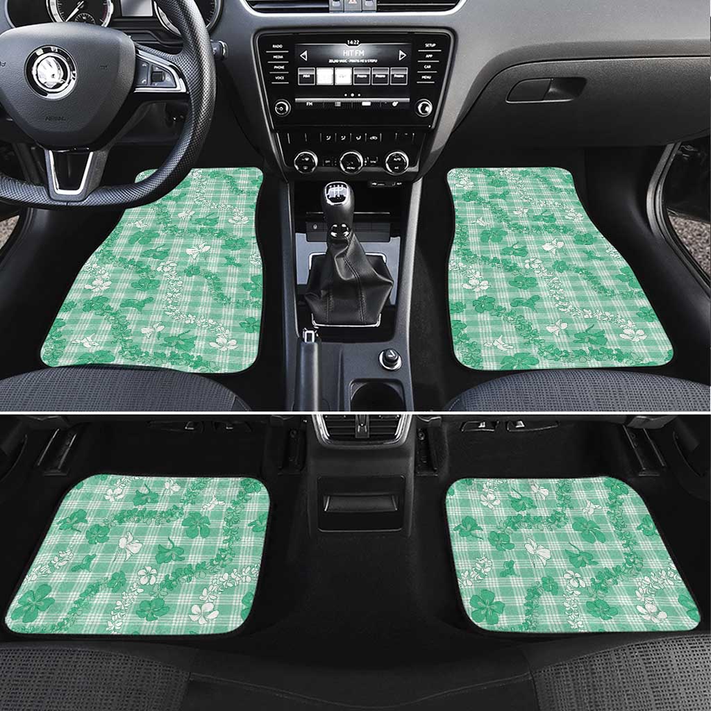Omaomao Aloha Hawaii Car Mats Plumeria Lei With Palaka Motif - Polynesian Pride