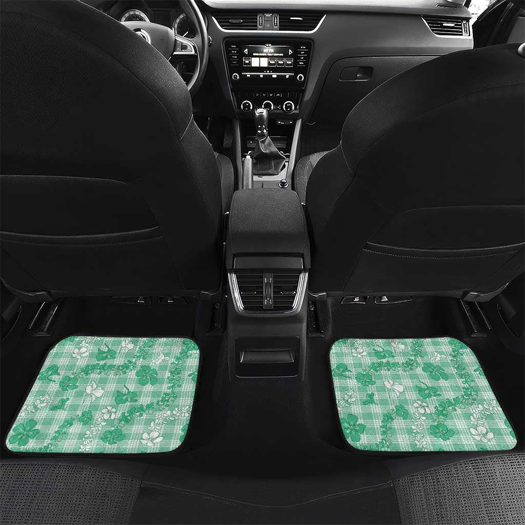 Omaomao Aloha Hawaii Car Mats Plumeria Lei With Palaka Motif - Polynesian Pride