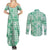 Omaomao Aloha Hawaii Couples Matching Summer Maxi Dress and Long Sleeve Button Shirt Plumeria Lei With Palaka Motif - Polynesian Pride