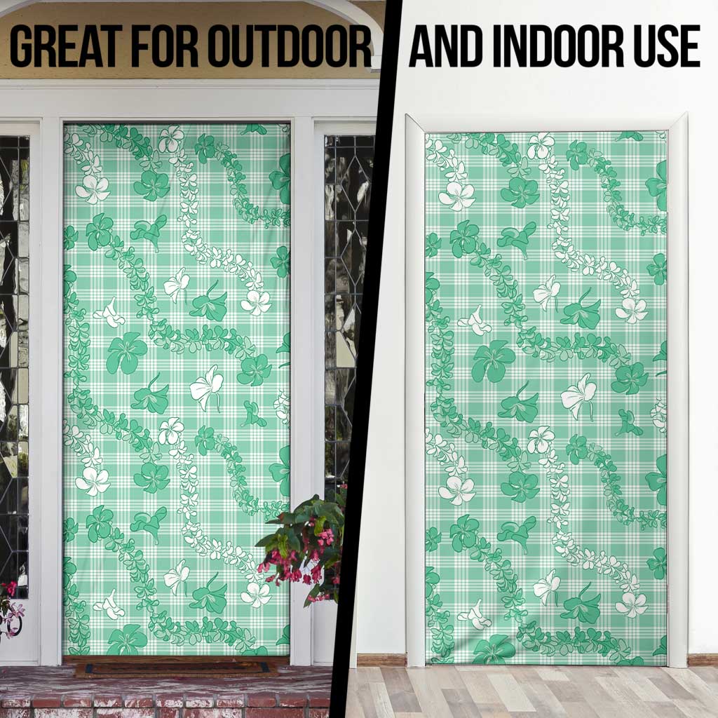 Omaomao Aloha Hawaii Door Cover Plumeria Lei With Palaka Motif - Polynesian Pride