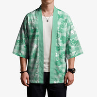 Omaomao Aloha Hawaii Kimono Plumeria Lei With Palaka Motif - Polynesian Pride
