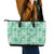 Omaomao Aloha Hawaii Leather Tote Bag Plumeria Lei With Palaka Motif - Polynesian Pride