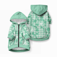 Omaomao Aloha Hawaii Pet Hoodie Plumeria Lei With Palaka Motif