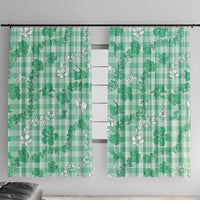 Omaomao Aloha Hawaii Window Curtain Plumeria Lei With Palaka Motif - Polynesian Pride