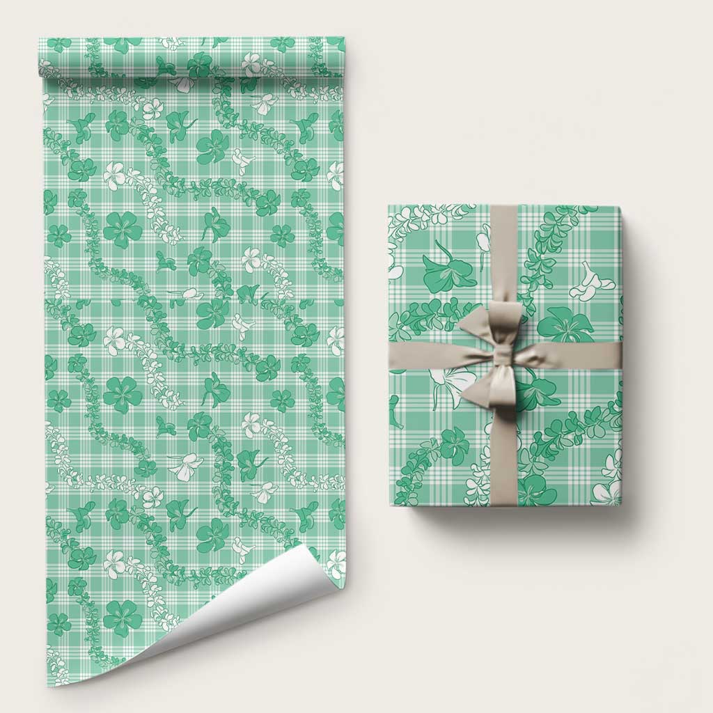 Omaomao Aloha Hawaii Wrapping Paper Plumeria Lei With Palaka Motif - Polynesian Pride