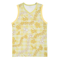 Melemele Aloha Hawaii Basketball Jersey Plumeria Lei With Palaka Motif - Polynesian Pride