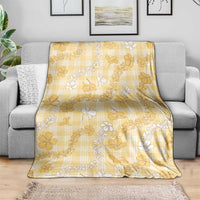 Melemele Aloha Hawaii Blanket Plumeria Lei With Palaka Motif - Polynesian Pride