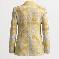 Melemele Aloha Hawaii Blazer Plumeria Lei With Palaka Motif - Polynesian Pride