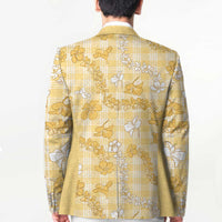 Melemele Aloha Hawaii Blazer Plumeria Lei With Palaka Motif - Polynesian Pride