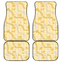 Melemele Aloha Hawaii Car Mats Plumeria Lei With Palaka Motif - Polynesian Pride