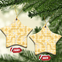 Melemele Aloha Hawaii Ceramic Ornament Plumeria Lei With Palaka Motif - Polynesian Pride