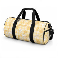 Melemele Aloha Hawaii Duffle Bag Plumeria Lei With Palaka Motif