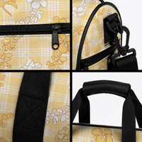 Melemele Aloha Hawaii Duffle Bag Plumeria Lei With Palaka Motif
