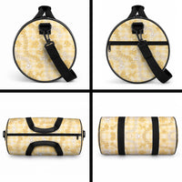 Melemele Aloha Hawaii Duffle Bag Plumeria Lei With Palaka Motif