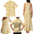 Melemele Aloha Hawaii Family Matching Tank Maxi Dress and Hawaiian Shirt Plumeria Lei With Palaka Motif - Polynesian Pride