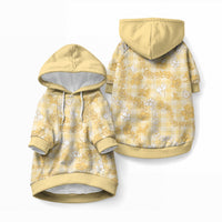 Melemele Aloha Hawaii Pet Hoodie Plumeria Lei With Palaka Motif