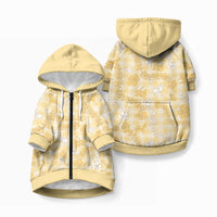 Melemele Aloha Hawaii Pet Hoodie Plumeria Lei With Palaka Motif