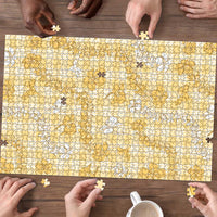 Melemele Aloha Hawaii Puzzle Plumeria Lei With Palaka Motif - Polynesian Pride