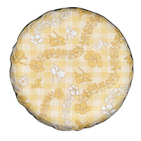 Melemele Aloha Hawaii Spare Tire Cover Plumeria Lei With Palaka Motif - Polynesian Pride
