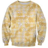 Melemele Aloha Hawaii Sweatshirt Plumeria Lei With Palaka Motif - Polynesian Pride