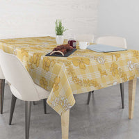 Melemele Aloha Hawaii Tablecloth Plumeria Lei With Palaka Motif - Polynesian Pride