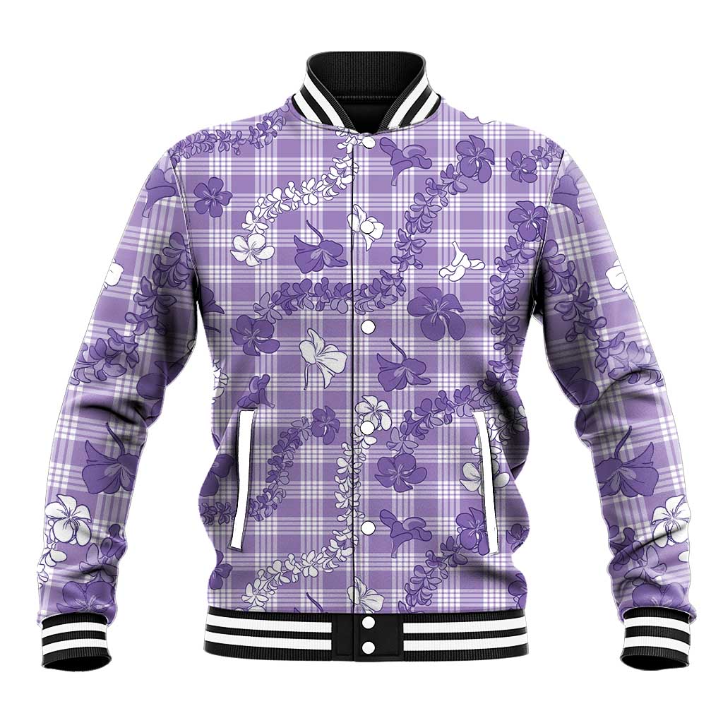 Poni Aloha Hawaii Baseball Jacket Plumeria Lei With Palaka Motif - Polynesian Pride