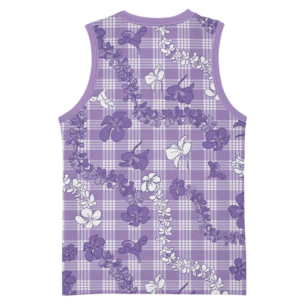 Poni Aloha Hawaii Basketball Jersey Plumeria Lei With Palaka Motif - Polynesian Pride