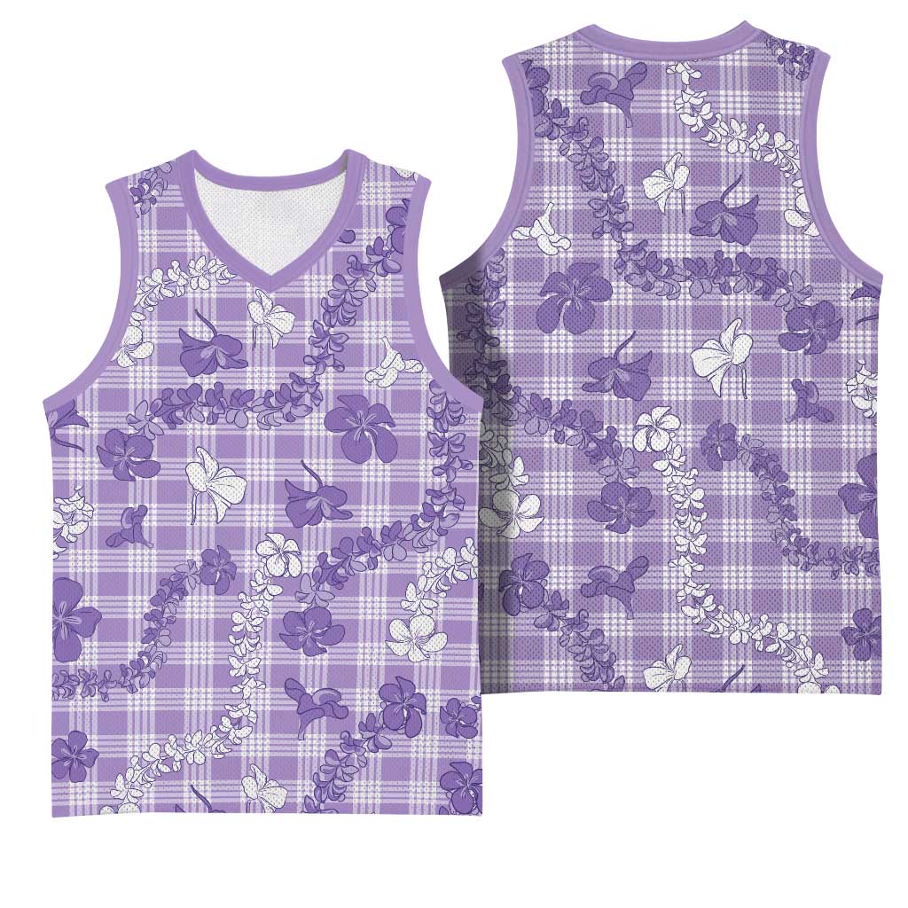 Poni Aloha Hawaii Basketball Jersey Plumeria Lei With Palaka Motif - Polynesian Pride