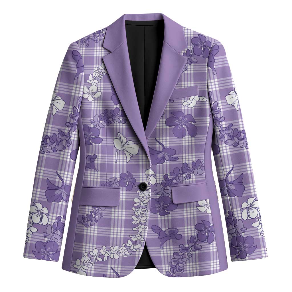 Poni Aloha Hawaii Blazer Plumeria Lei With Palaka Motif - Polynesian Pride