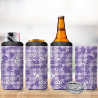 Poni Aloha Hawaii 4 in 1 Can Cooler Tumbler Plumeria Lei With Palaka Motif - Polynesian Pride