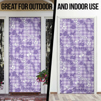 Poni Aloha Hawaii Door Cover Plumeria Lei With Palaka Motif - Polynesian Pride