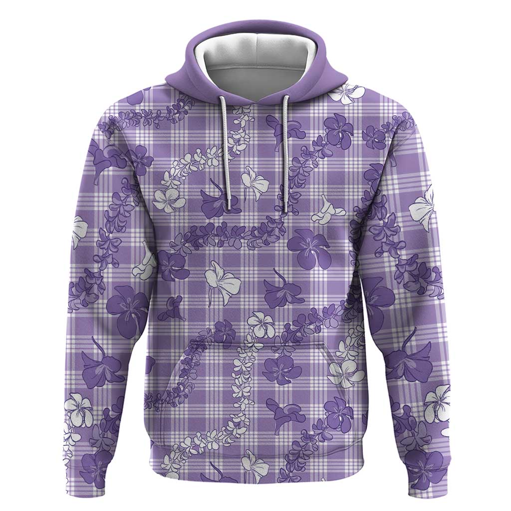 Poni Aloha Hawaii Hoodie Plumeria Lei With Palaka Motif - Polynesian Pride
