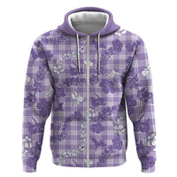 Poni Aloha Hawaii Hoodie Plumeria Lei With Palaka Motif - Polynesian Pride