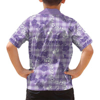 Poni Aloha Hawaii Kid Hawaiian Shirt Plumeria Lei With Palaka Motif - Polynesian Pride