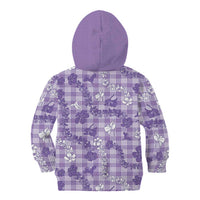 Poni Aloha Hawaii Kid Hoodie Plumeria Lei With Palaka Motif - Polynesian Pride