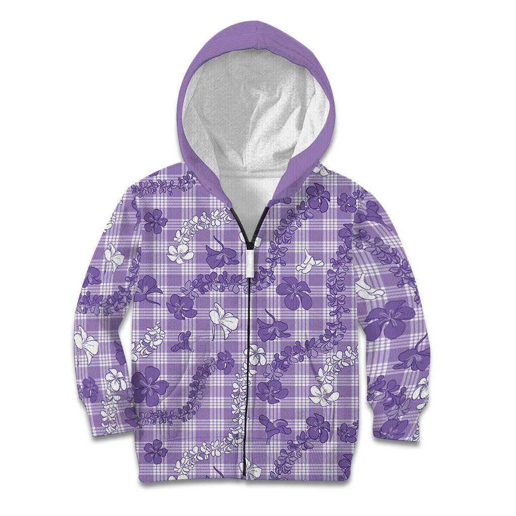 Poni Aloha Hawaii Kid Hoodie Plumeria Lei With Palaka Motif - Polynesian Pride