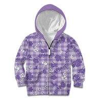 Poni Aloha Hawaii Kid Hoodie Plumeria Lei With Palaka Motif - Polynesian Pride