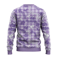 Poni Aloha Hawaii Ugly Christmas Sweater Plumeria Lei With Palaka Motif - Polynesian Pride