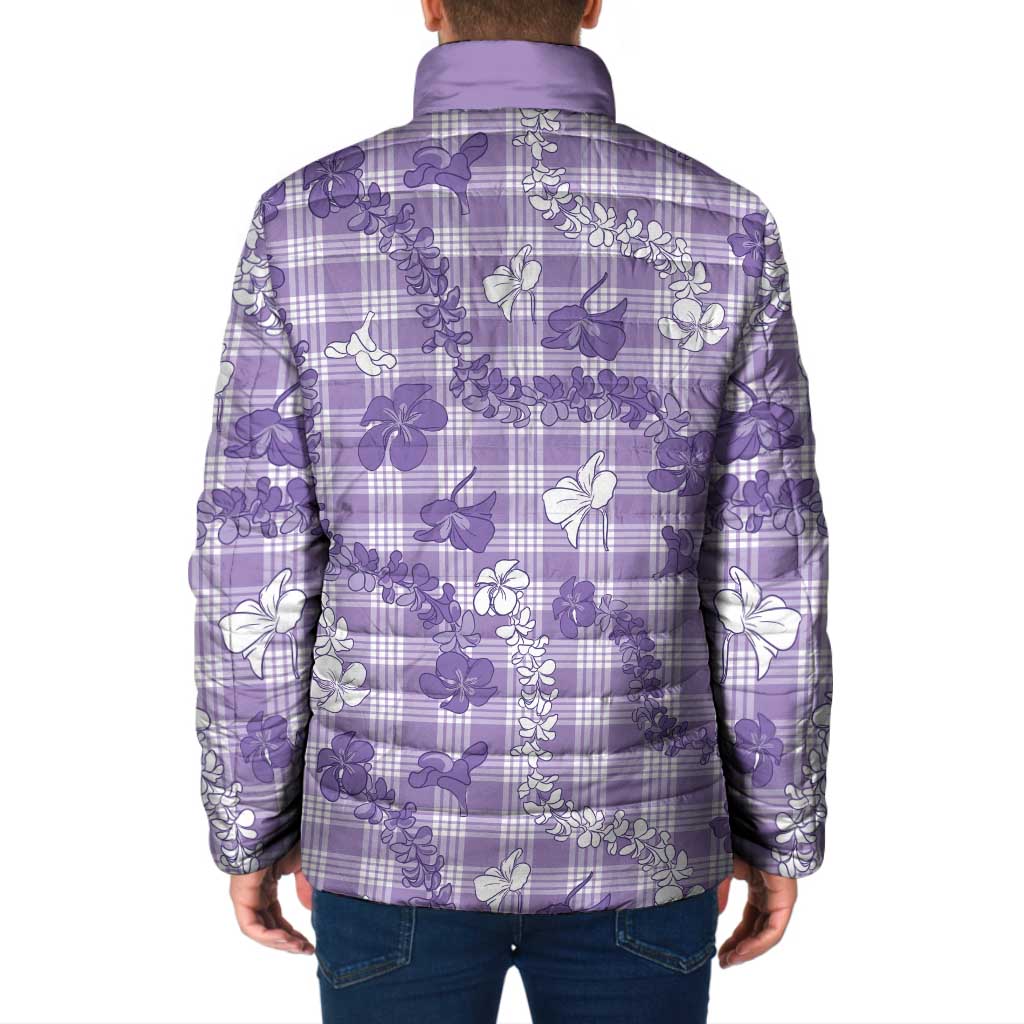 Poni Aloha Hawaii Padded Jacket Plumeria Lei With Palaka Motif - Polynesian Pride