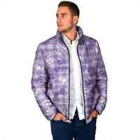 Poni Aloha Hawaii Padded Jacket Plumeria Lei With Palaka Motif - Polynesian Pride