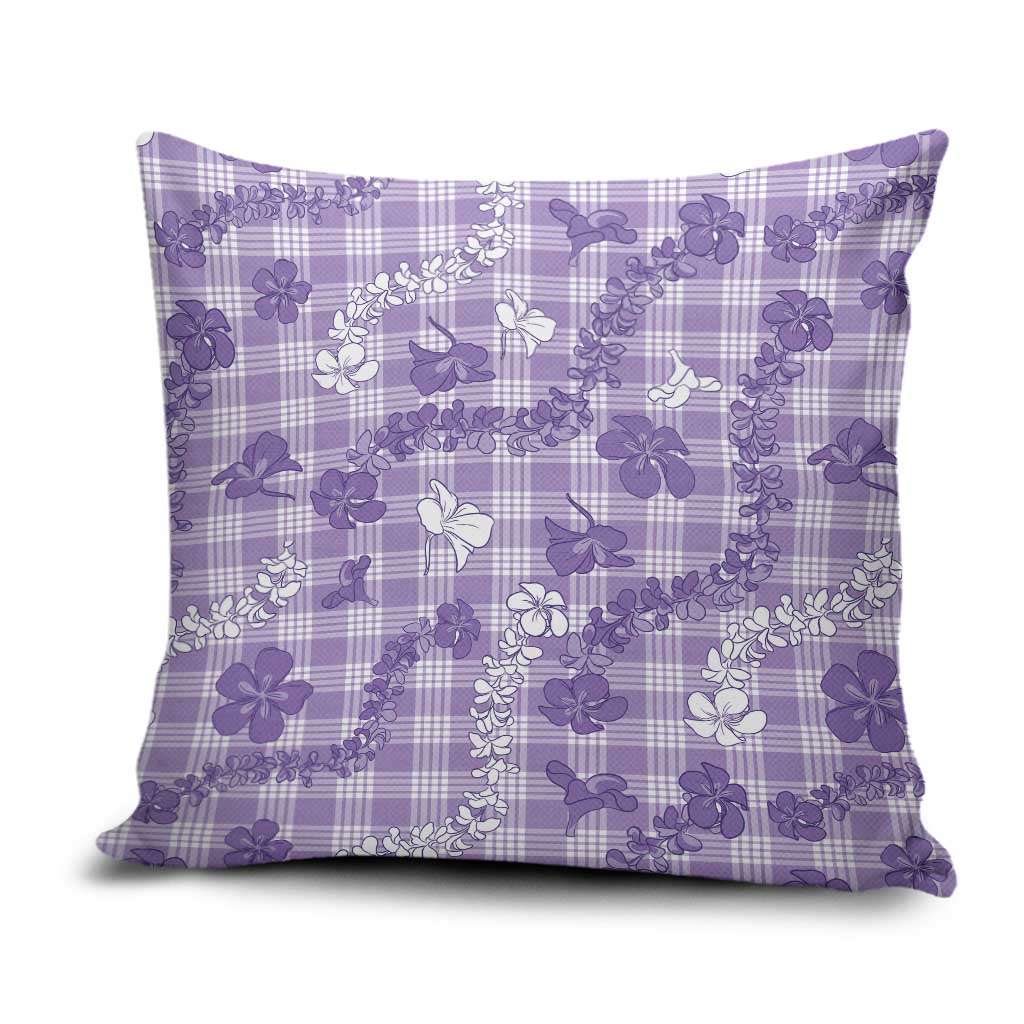 Poni Aloha Hawaii Pillow Cover Plumeria Lei With Palaka Motif - Polynesian Pride