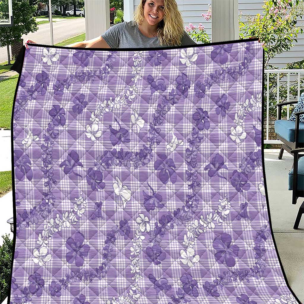 Poni Aloha Hawaii Quilt Plumeria Lei With Palaka Motif - Polynesian Pride