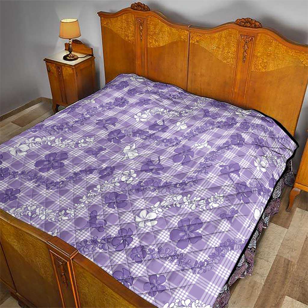 Poni Aloha Hawaii Quilt Plumeria Lei With Palaka Motif - Polynesian Pride
