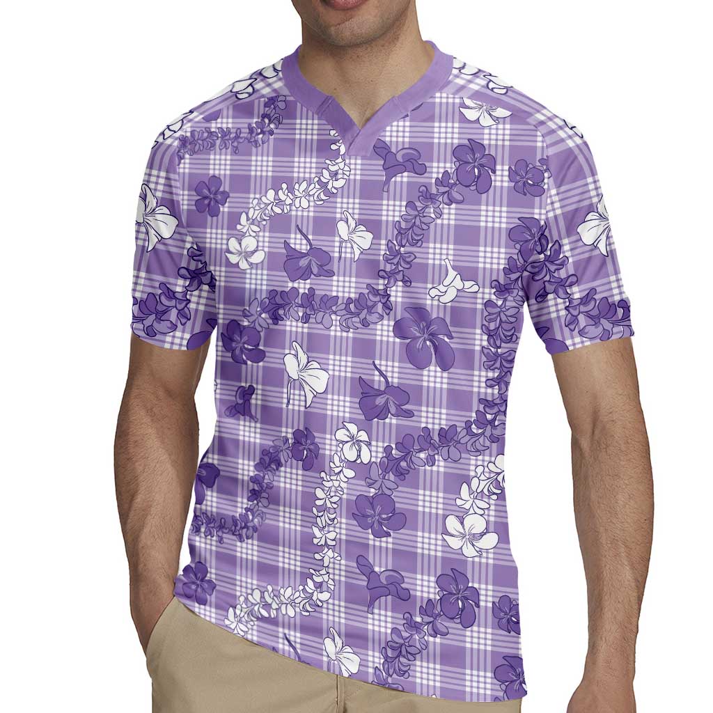 Poni Aloha Hawaii Rugby Jersey Plumeria Lei With Palaka Motif - Polynesian Pride