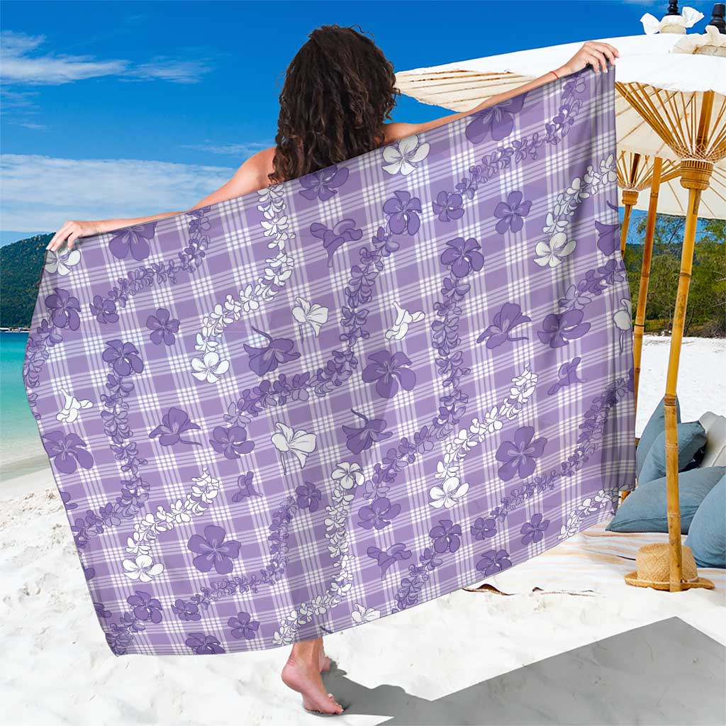 Poni Aloha Hawaii Sarong Plumeria Lei With Palaka Motif - Polynesian Pride