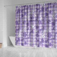 Poni Aloha Hawaii Shower Curtain Plumeria Lei With Palaka Motif - Polynesian Pride